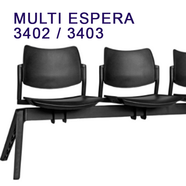 Sillas multiespera, uso comercial 3402 y 3403